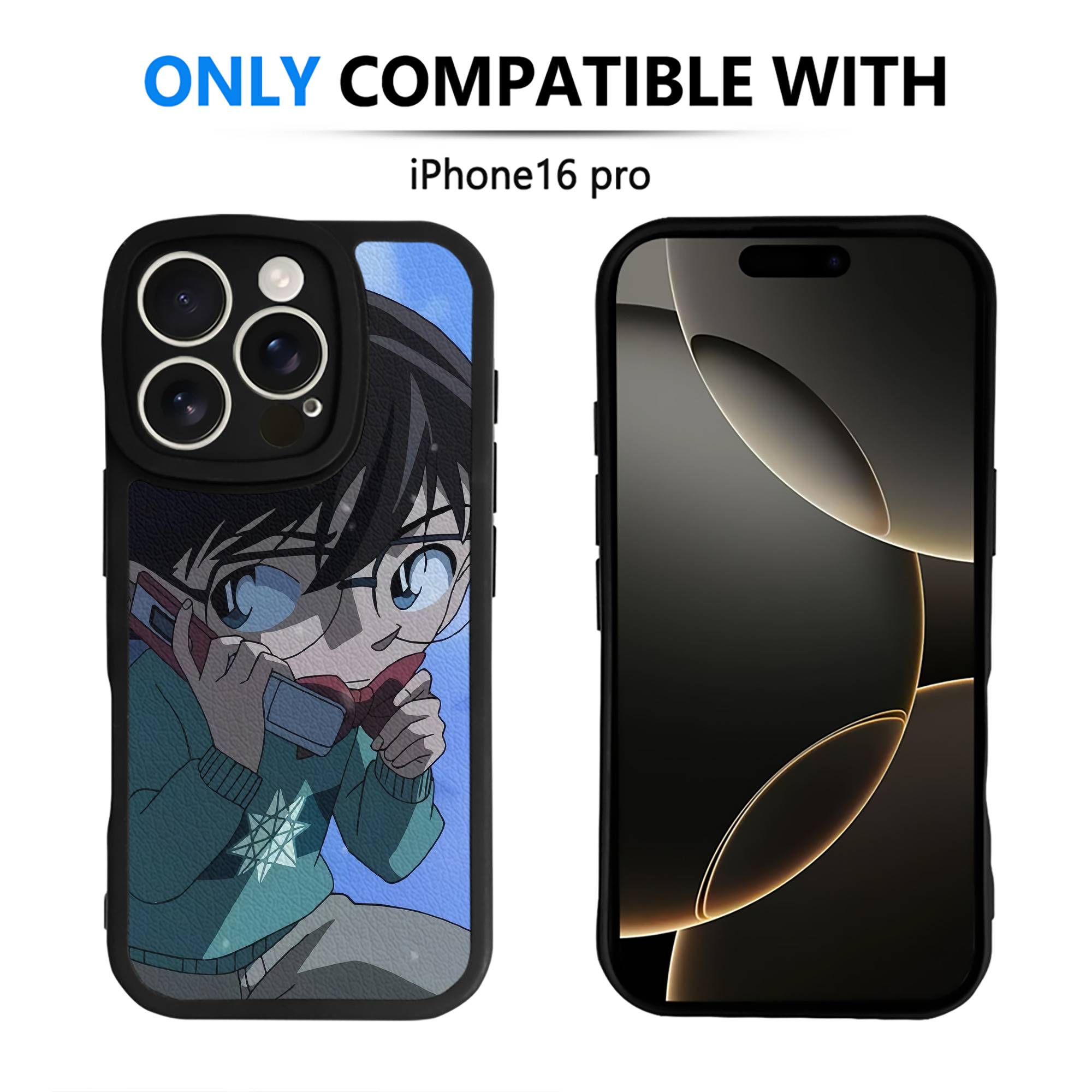 （画像用） 名探偵コナン Detective Conan 【iPhone 16シリーズ対応】シリコンスマホケース（レザー調） 材質：シリコン
